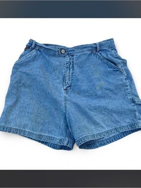 Vintage High Waisted Distressed Revolt Utility Denim Women's Shorts Size 16